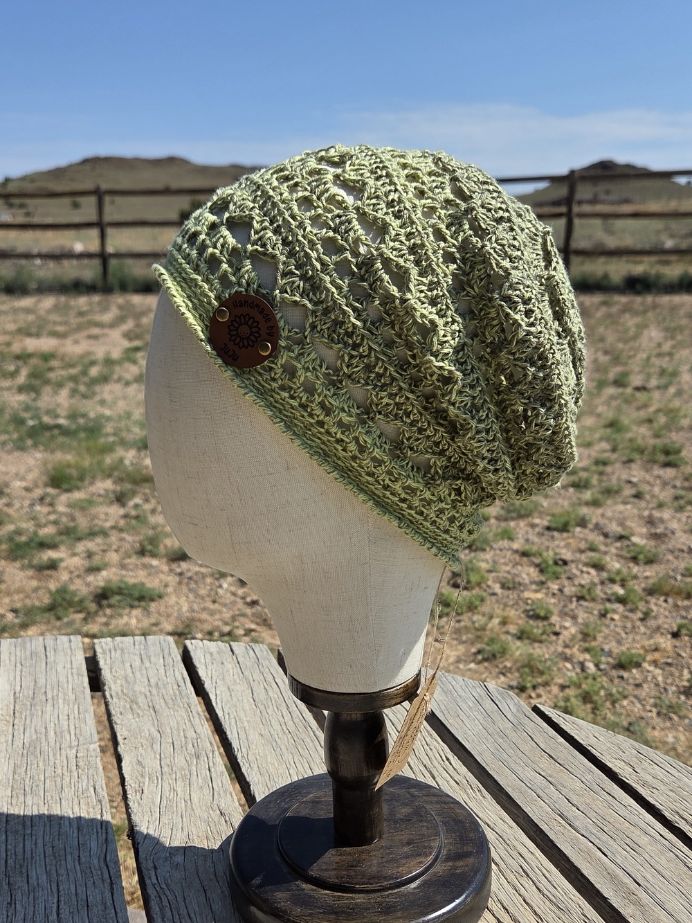 Artisan Handmade Extra-Lightweight Cotton Blend Lacey Crochet Boho Slouch Beanie